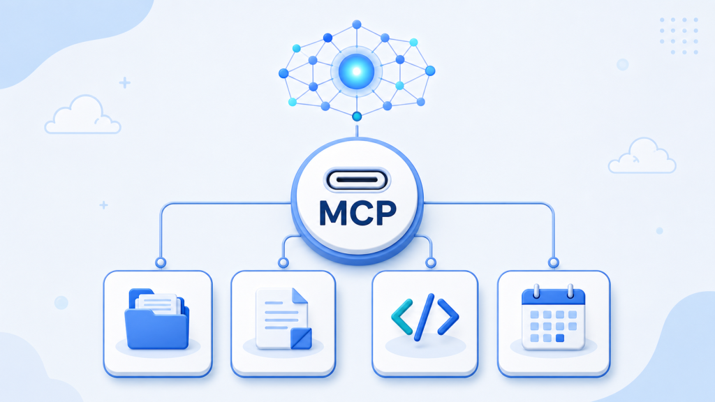 MCP로 여러 도구가 AI에 연결되는 구조