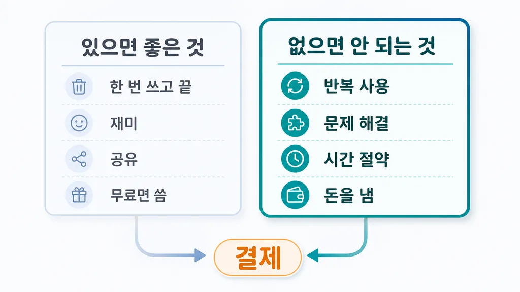 있으면 좋은 것과 없으면 안 되는 것 대비