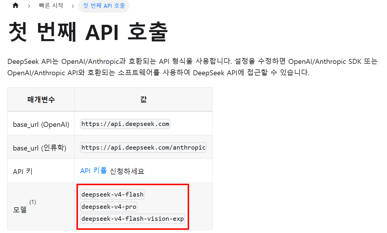 V4 모델 목록 및 사양 캡처