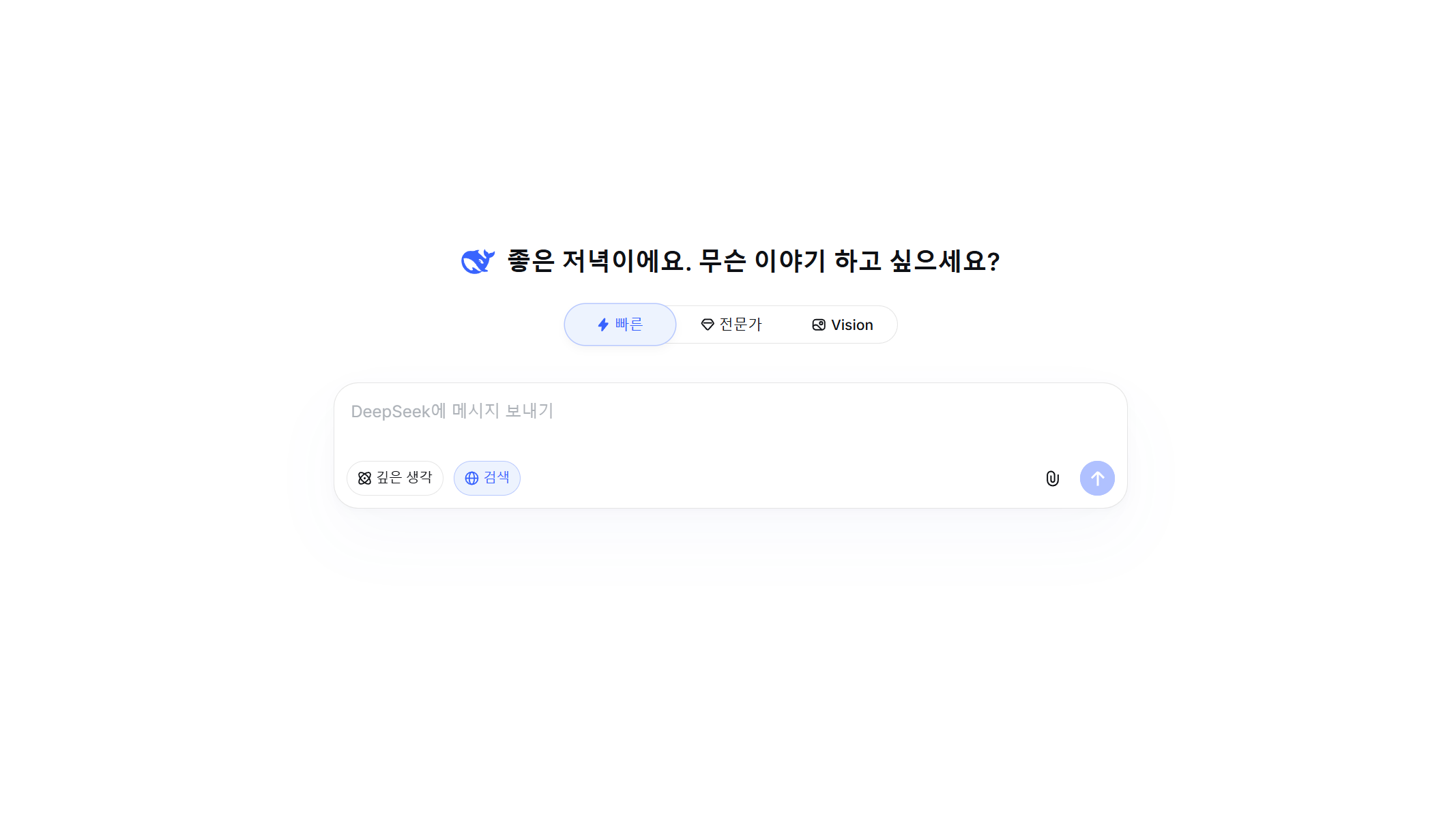 DeepSeek 웹 채팅 화면 캡처